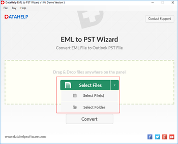 DataHelp EML to PST Wizard screenshot 4
