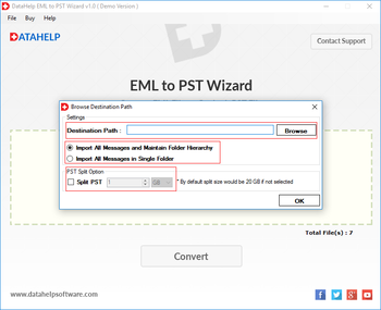 DataHelp EML to PST Wizard screenshot 5