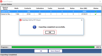 DataHelp OLM to PST Wizard screenshot 4