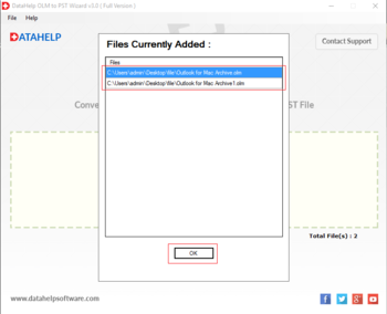 DataHelp OLM to PST Wizard screenshot 6