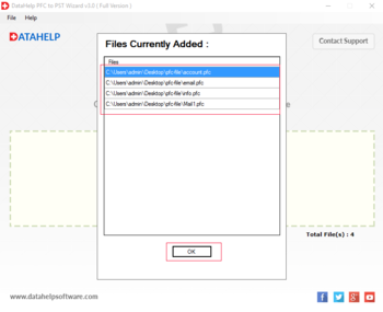 DataHelp PFC to PST Wizard screenshot 3