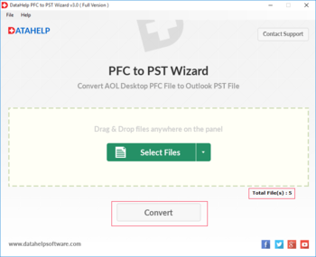 DataHelp PFC to PST Wizard screenshot 4