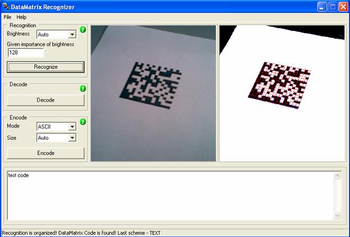 DataMatrix Recognizer screenshot