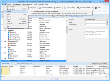 Datanamic Data Generator for MS Access screenshot 2