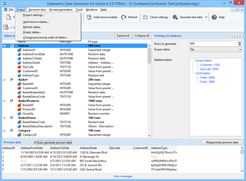 Datanamic Data Generator for Oracle screenshot 3