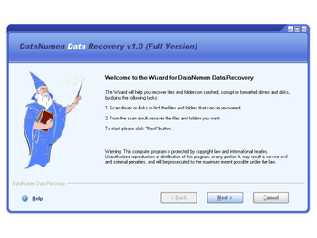 DataNumen Data Recovery screenshot