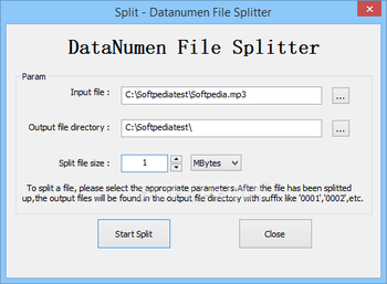 DataNumen File Splitter screenshot 2