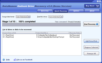 DataNumen Outlook Drive Recovery screenshot 2