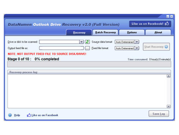 DataNumen Outlook Drive Recovery screenshot