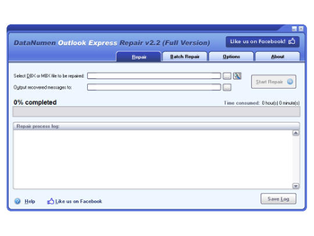 DataNumen Outlook Express Repair screenshot