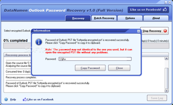 DataNumen Outlook Password Recovery screenshot 2