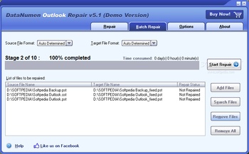 DataNumen Outlook Repair (formerly Advanced Outlook Repair) screenshot 2