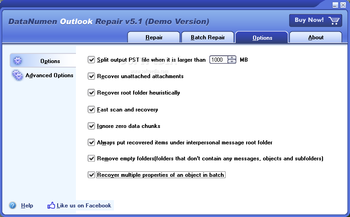 DataNumen Outlook Repair (formerly Advanced Outlook Repair) screenshot 3