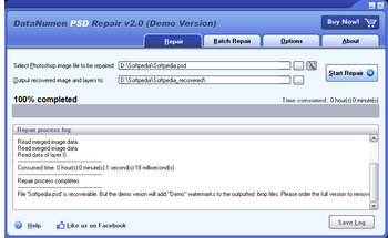 DataNumen PSD Repair (formerly Advanced PSD Repair) screenshot