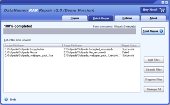 DataNumen RAR Repair (formerly Advanced RAR Repair) screenshot 2