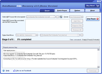 DataNumen SQL Recovery screenshot