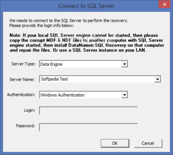 DataNumen SQL Recovery screenshot 2