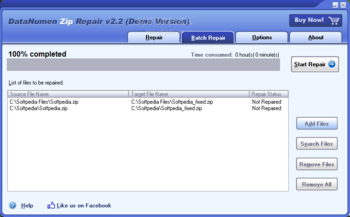 DataNumen Zip Repair (formerly Advanced Zip Repair) screenshot 2