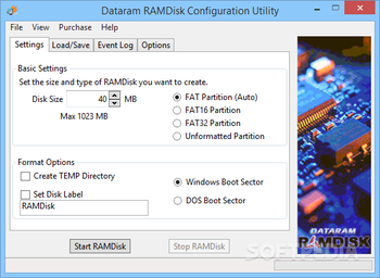 Dataram RAMDisk screenshot