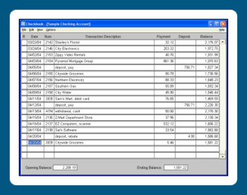Dataware Checkbook screenshot 2