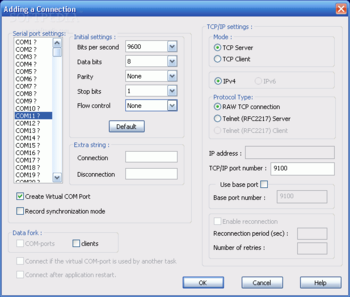 datAxe TCP IP serial data converter screenshot 2