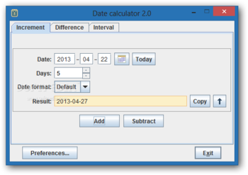 Date Calculator screenshot