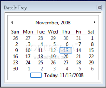 DateInTray screenshot
