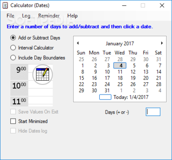 Dates Calculator screenshot