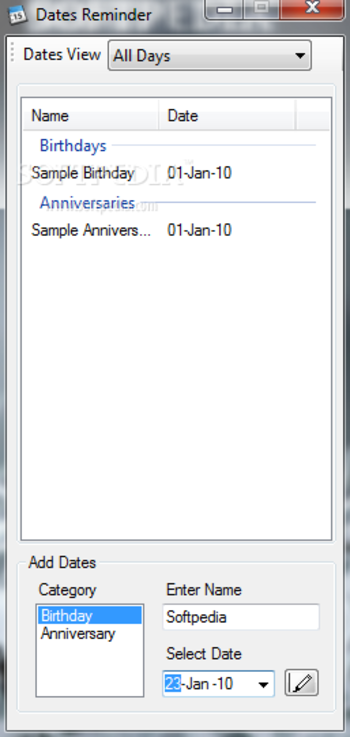 Dates Reminder screenshot