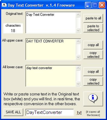 Day Text Converter screenshot