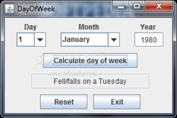 DayOfWeek screenshot