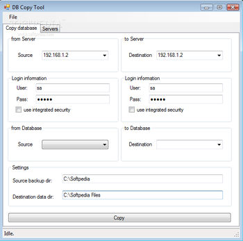 DB Copy Tool screenshot