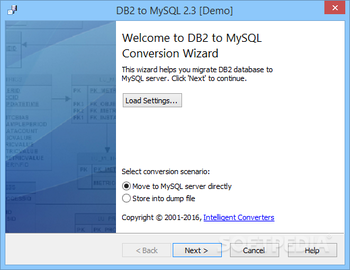 DB2 to MySQL screenshot
