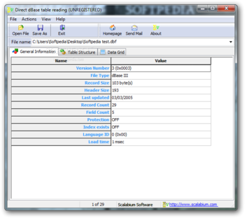 dBase viewer screenshot