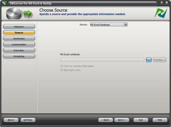 DBConvert for Excel and MySQL screenshot