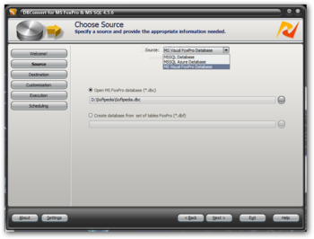 DBConvert for FoxPro & MSSQL screenshot