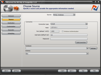 DBConvert for MS SQL & PostgreSQL screenshot