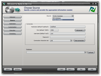 DBConvert for MySQL and DB2 screenshot