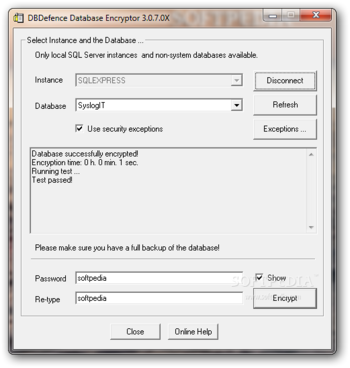 DbDefence Database Encryptor screenshot