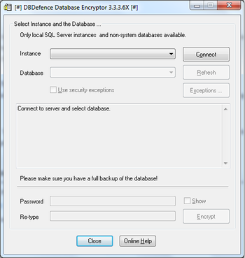 DbDefence Database Encryptor screenshot