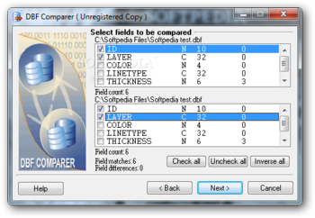 DBF Comparer screenshot 2