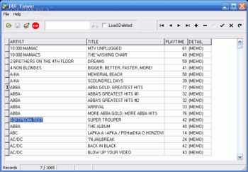 DBF Table screenshot