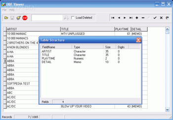 DBF Table screenshot 2