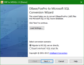 DBF-to-MSSQL screenshot