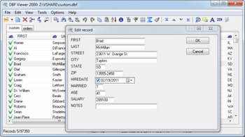 DBF Viewer 2000 screenshot