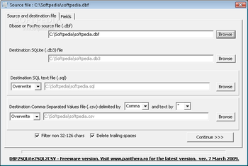 DBF2SQLITE2SQL2CSV screenshot