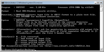 DBF2TXT screenshot