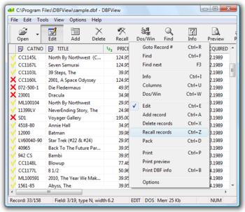 DBFView screenshot
