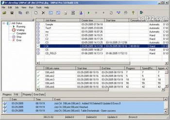 DBPut data transfer screenshot