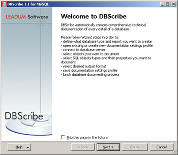 DBScribe for MySQL screenshot 2
